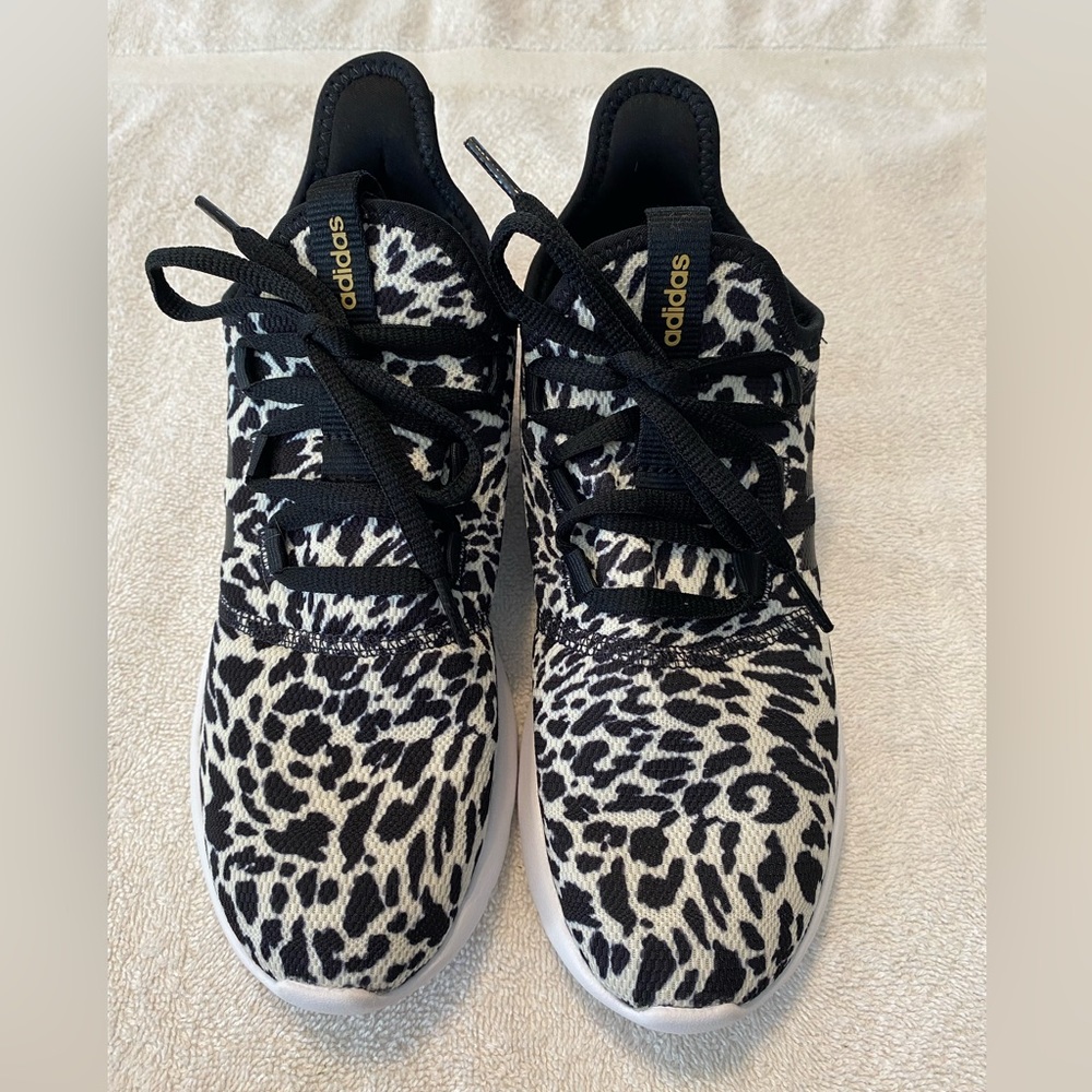 Adidas Cloudfoam Pure 2.0 Sneaker - Women's Size 8 Black and White Leopard Print